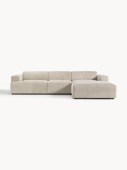 Melvisse Corduroy Corner Sofa (4-Seater)