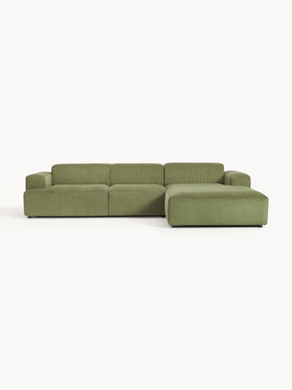 Melvisse Corduroy Corner Sofa (4-Seater)