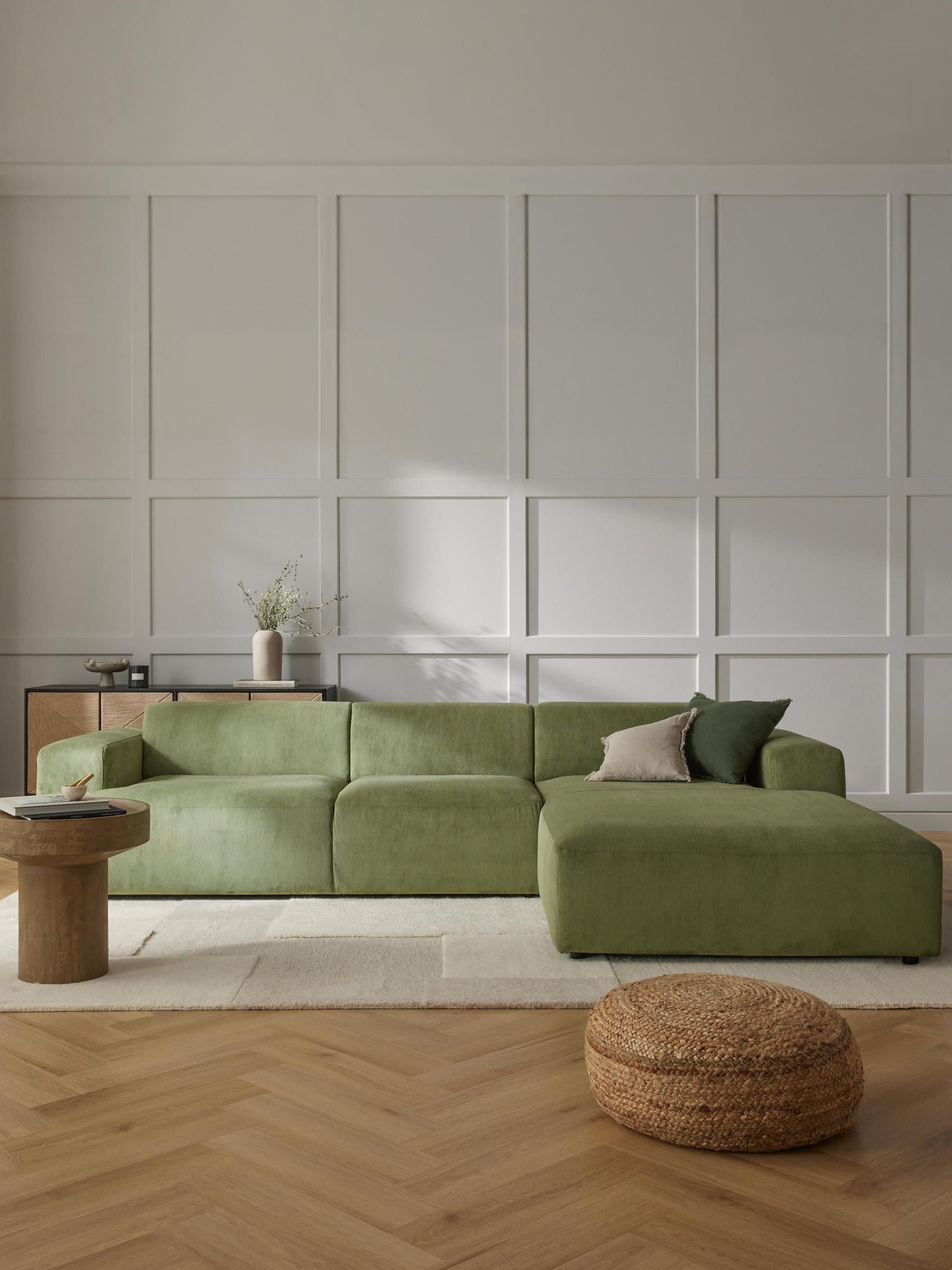 Melvisse Corduroy Corner Sofa (4-Seater)