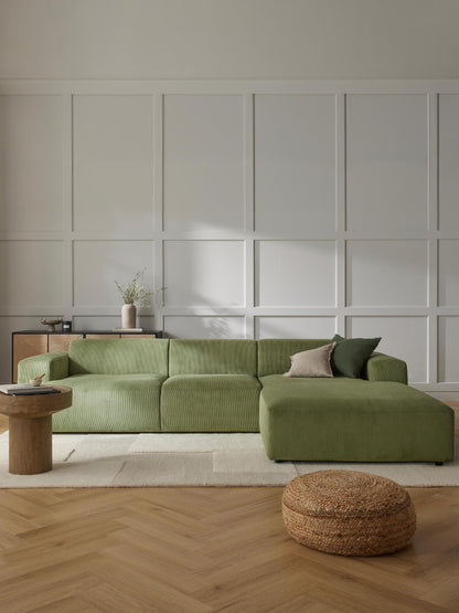 Melvisse Corduroy Corner Sofa (4-Seater)