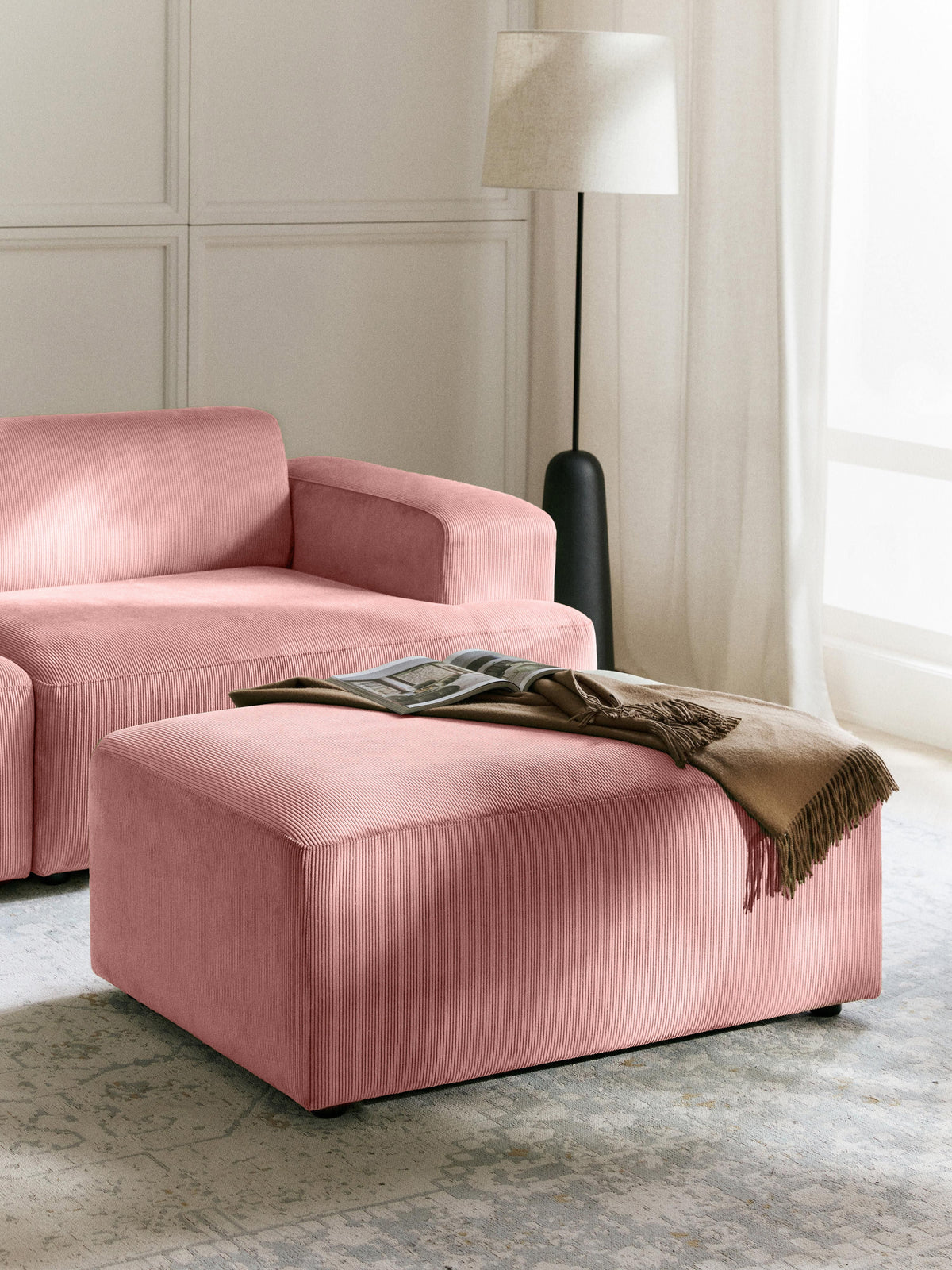 Melvisse Corduroy Stool, W 99 x D 72 cm