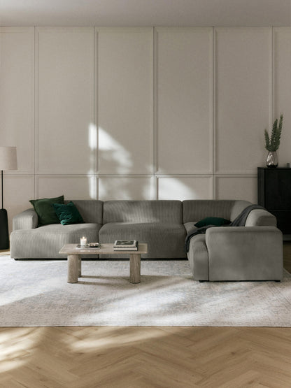 Melvisse Large Corduroy Corner Sofa (4-Seater)