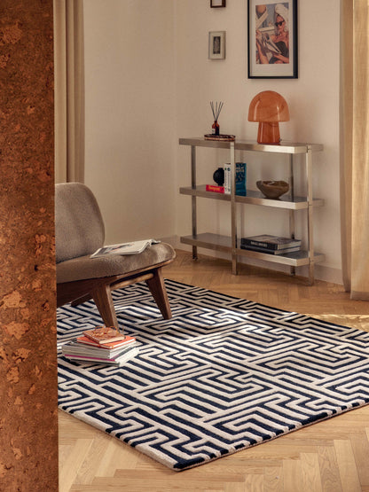 Montarine Hand-Tufted Wool Rug with Raised High-Low Texture