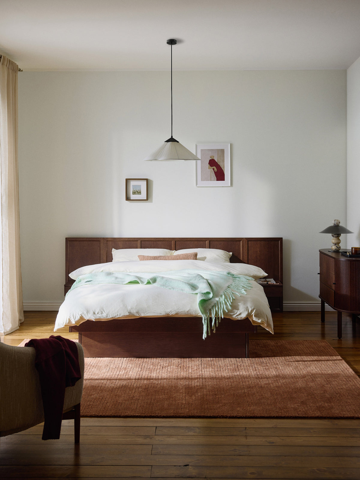 Nantoro Wooden Bed with Bedside Tables and Headboard