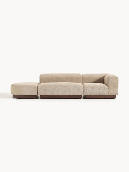 Natalisse Modular Ottoman in Teddy Bouclé with Stool (Left/Right)
