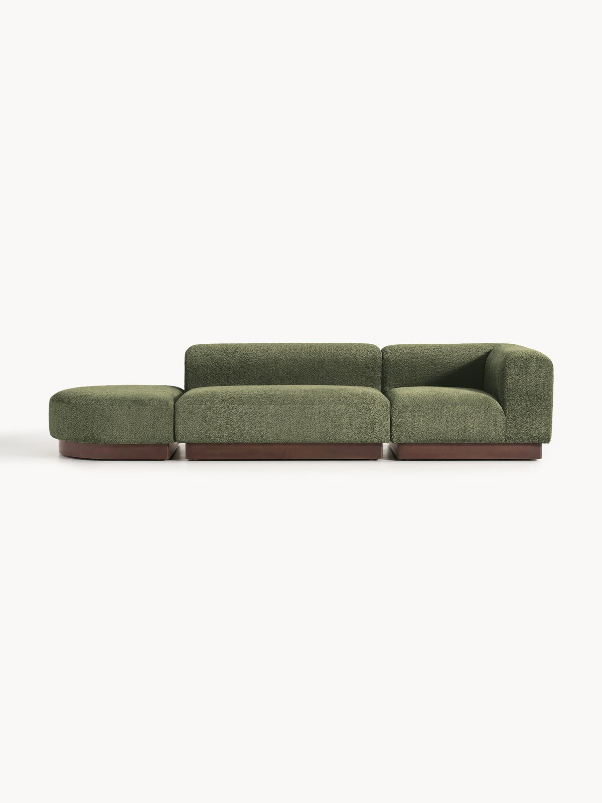 Natalisse Modular Ottoman in Teddy Bouclé with Stool (Left/Right)
