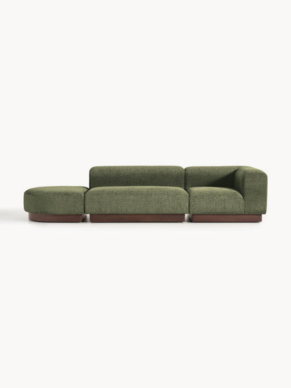 Natalisse Modular Ottoman in Teddy Bouclé with Stool (Left/Right)