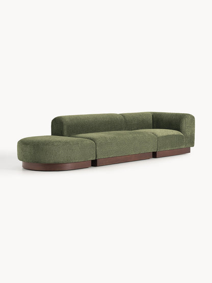 Natalisse Modular Ottoman in Teddy Bouclé with Stool (Left/Right)
