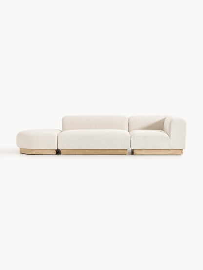 Natalisse Modular Ottoman in Teddy Bouclé with Stool (Left/Right)
