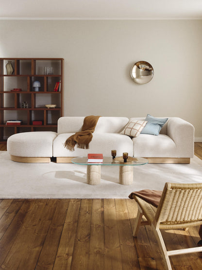 Natalisse Modular Ottoman in Teddy Bouclé with Stool (Left/Right)