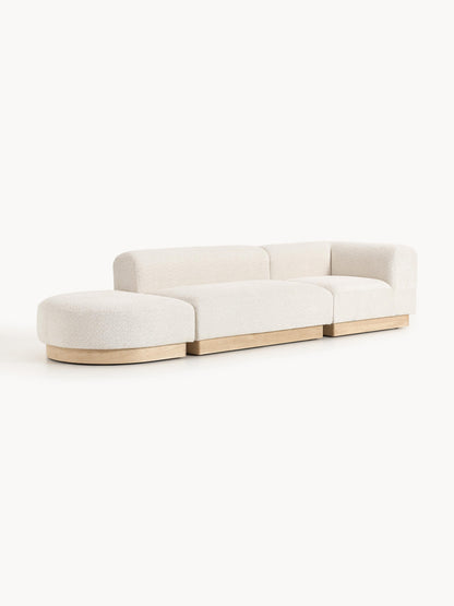Natalisse Modular Ottoman in Teddy Bouclé with Stool (Left/Right)
