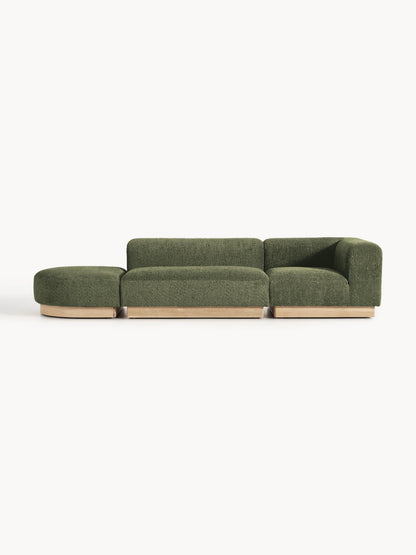Natalisse Modular Ottoman in Teddy Bouclé with Stool (Left/Right)