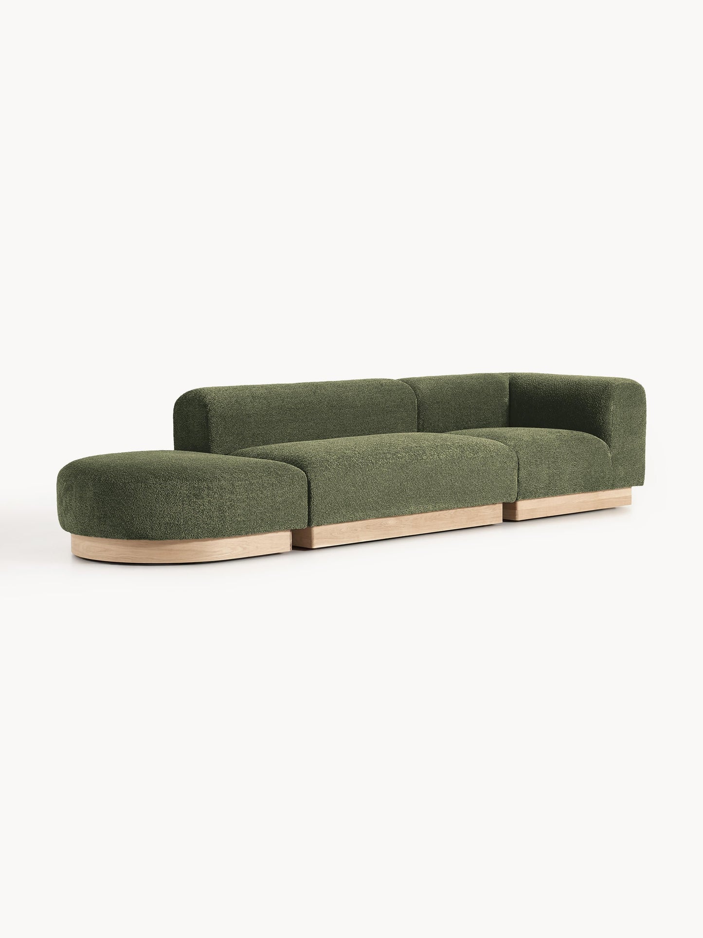 Natalisse Modular Ottoman in Teddy Bouclé with Stool (Left/Right)