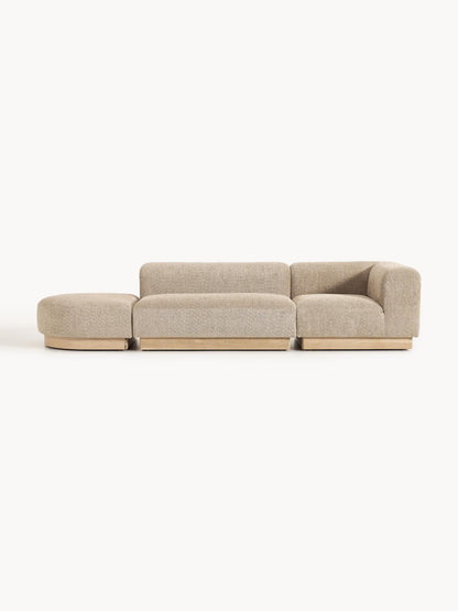 Natalisse Modular Ottoman in Teddy Bouclé with Stool (Left/Right)