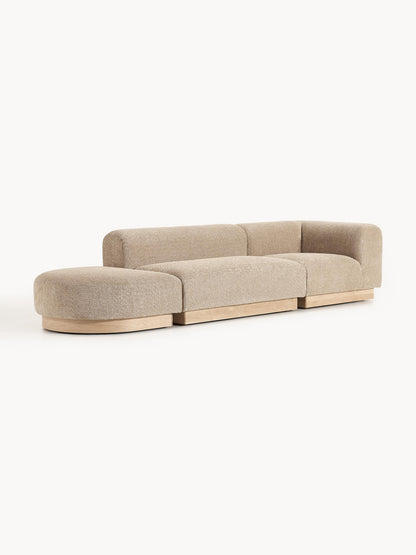 Natalisse Modular Ottoman in Teddy Bouclé with Stool (Left/Right)