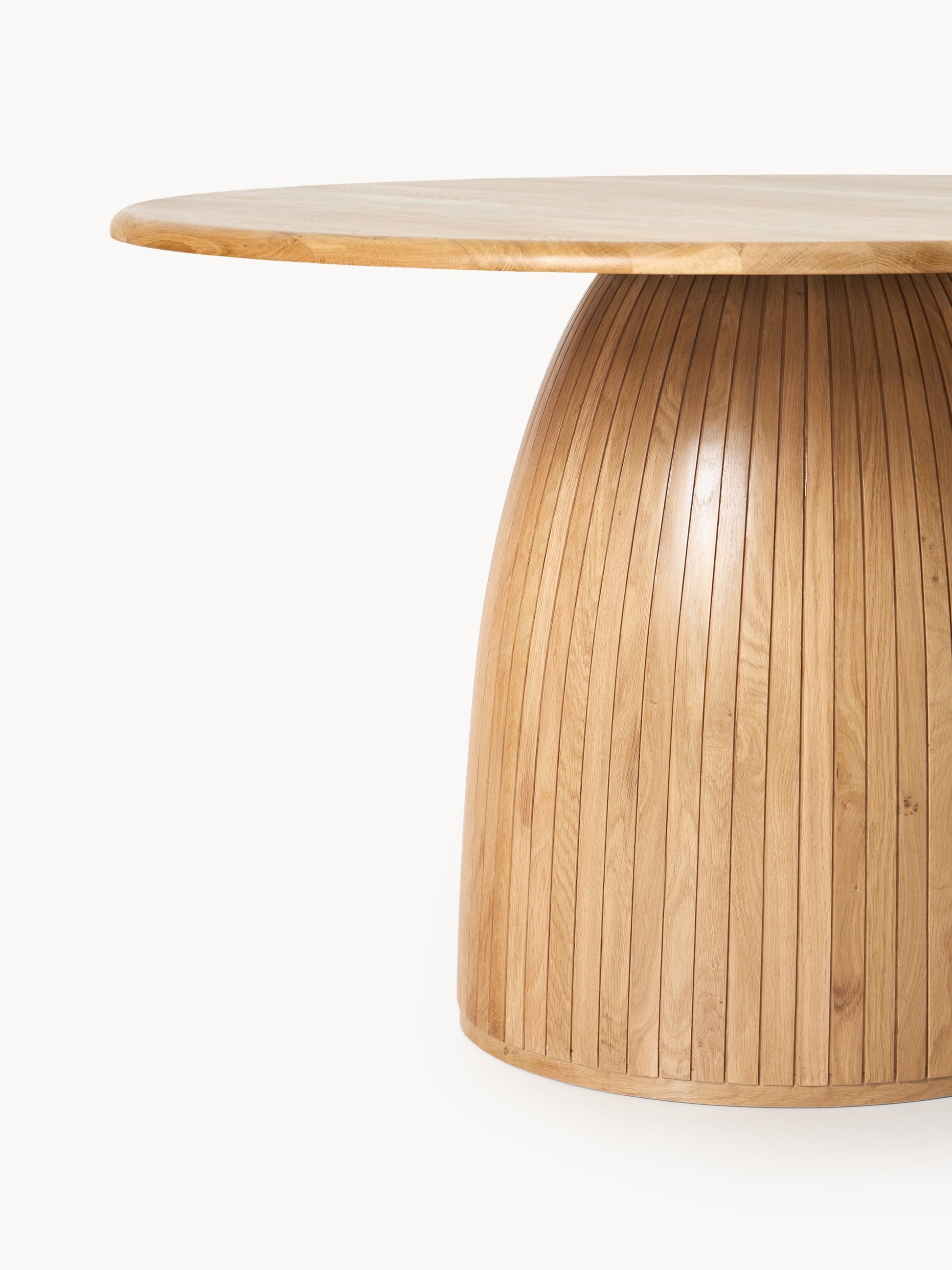 Nellandre Round Dining Table with Fluted Texture, in Various Sizes
