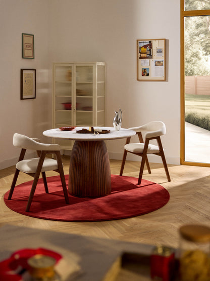 Nellandre Round Dining Table with Marble Tabletop, Ø 115 cm