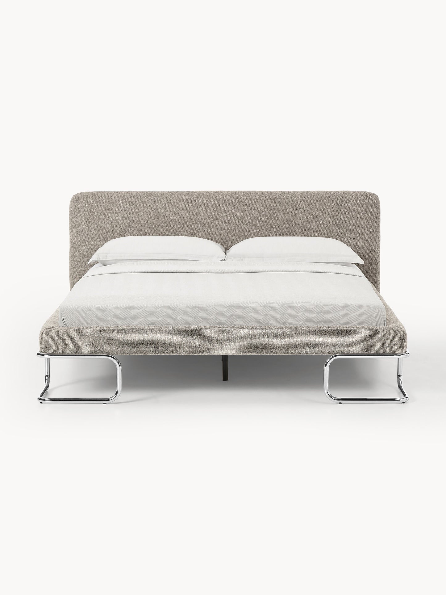 Olinelle Bouclé Upholstered Bed with Metal Legs