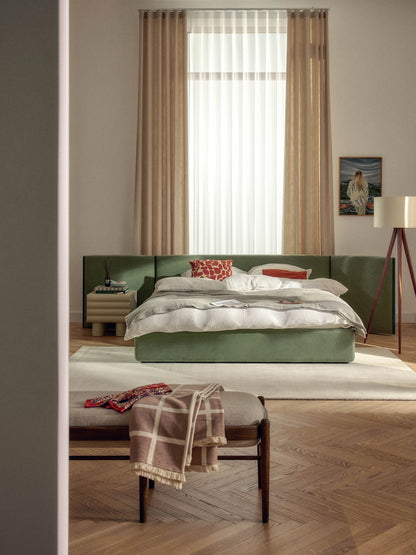 Otisure Upholstered Bed with Folding Headboard