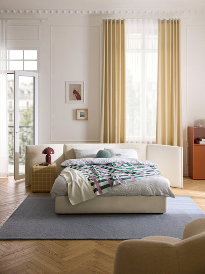 Otisure Upholstered Bed with Folding Headboard