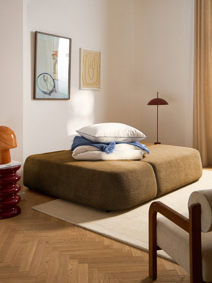 Paomont Sofa Bed in Teddy Bouclé with Storage