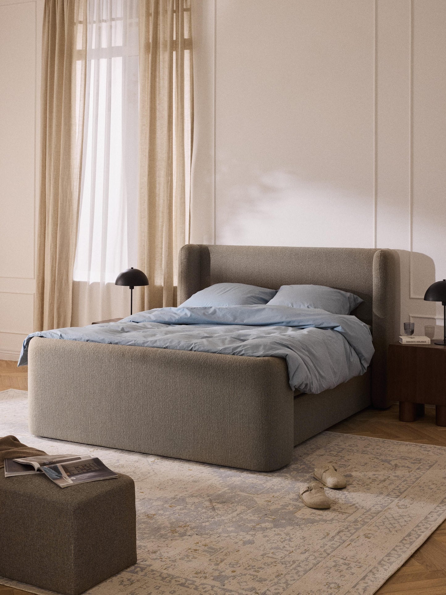Perlisse Bouclé Box Spring Bed