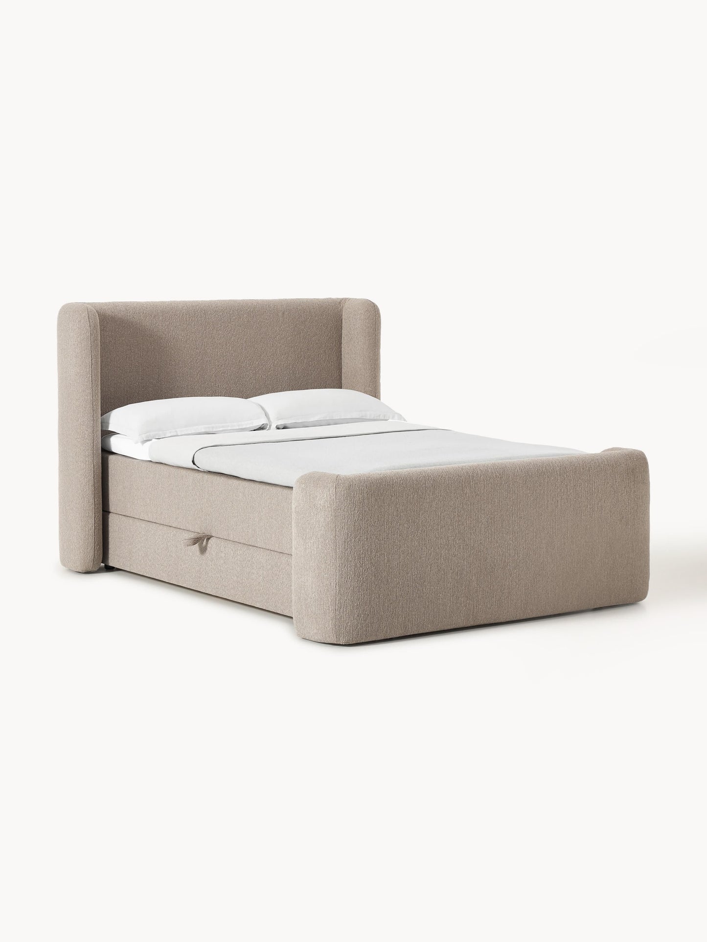 Perlisse Bouclé Box Spring Bed with Storage