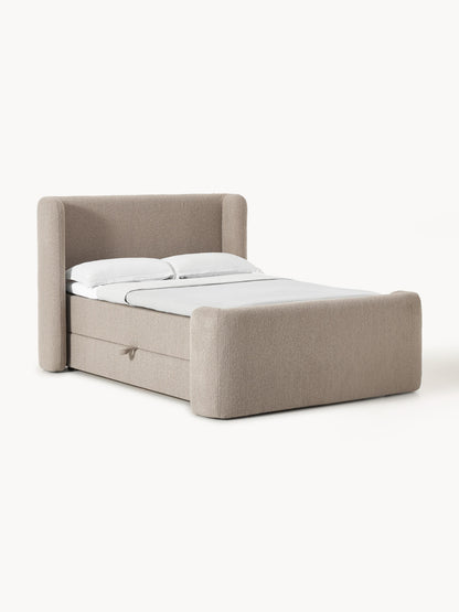 Perlisse Bouclé Box Spring Bed with Storage