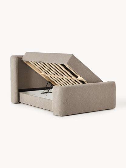 Perlisse Bouclé Box Spring Bed with Storage