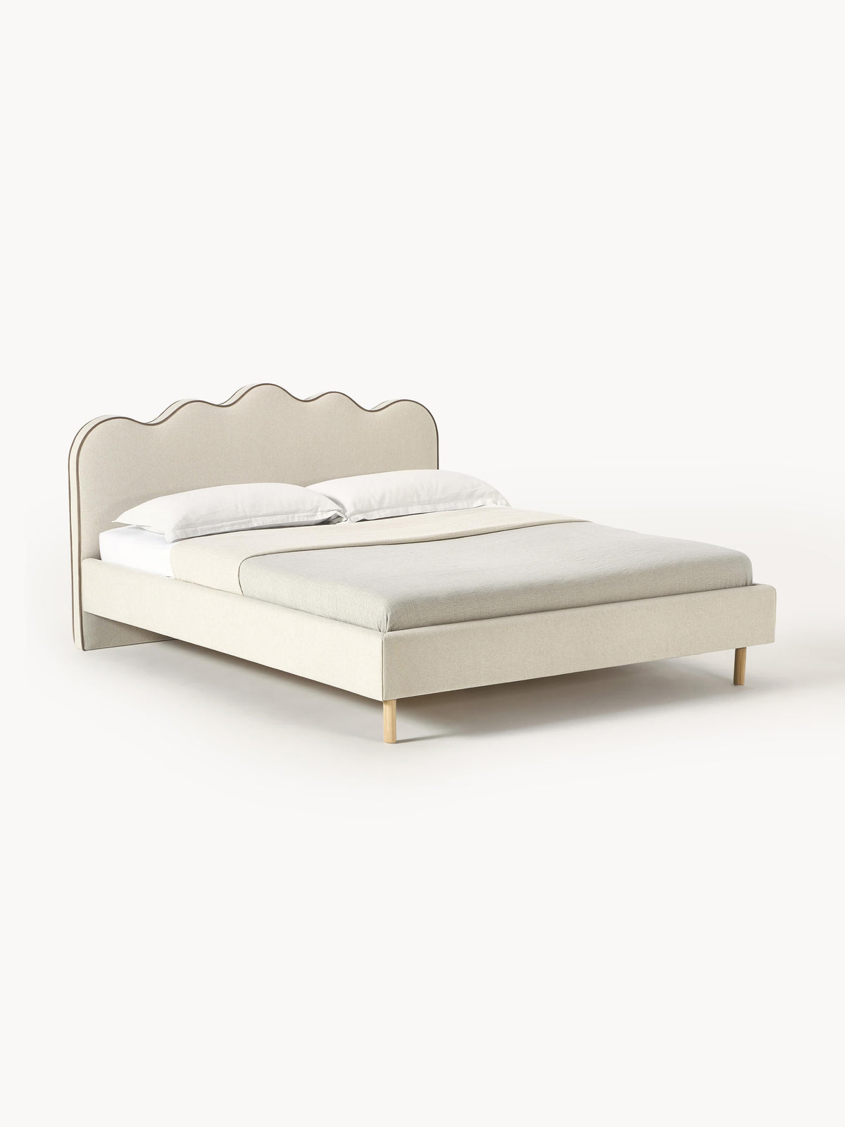 Romlisse Upholstered Bed with Wavy Headboard