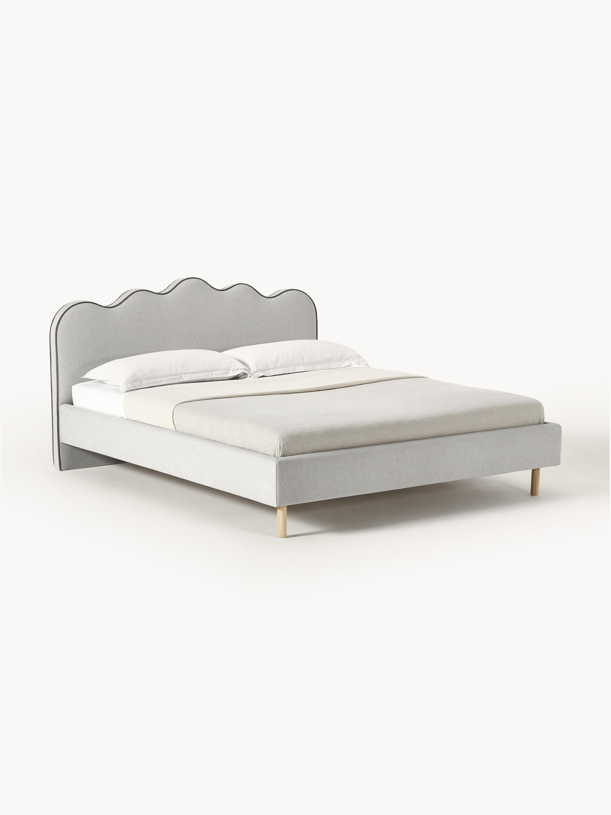 Romlisse Upholstered Bed with Wavy Headboard