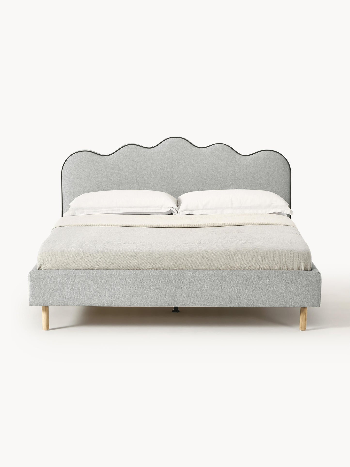 Romlisse Upholstered Bed with Wavy Headboard