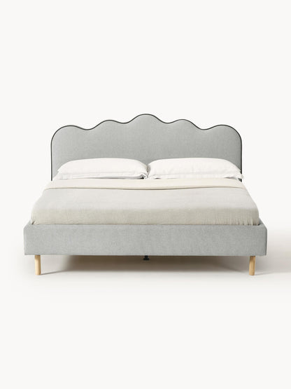 Romlisse Upholstered Bed with Wavy Headboard