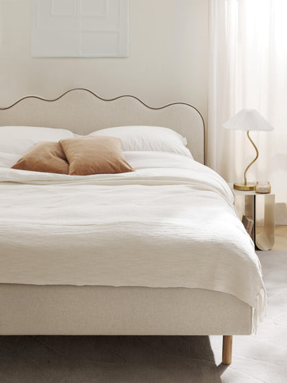 Romlisse Upholstered Bed with Wavy Headboard