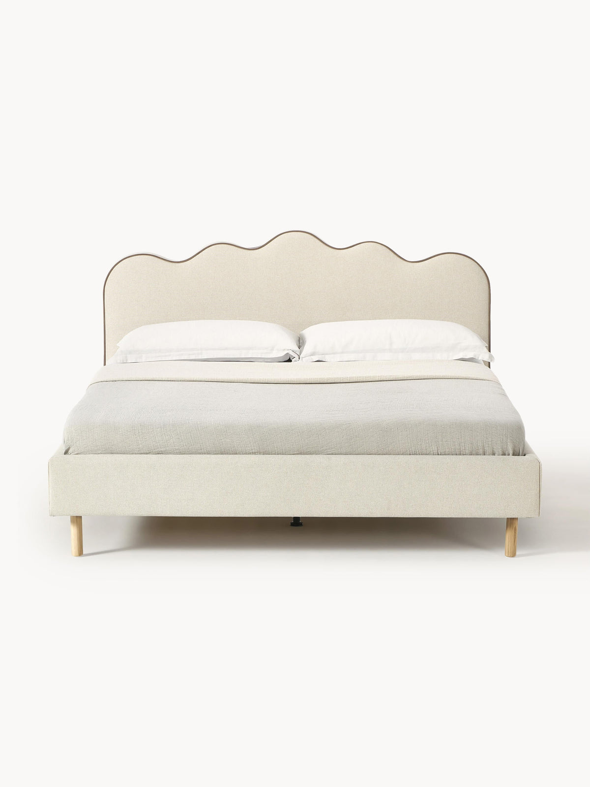 Romlisse Upholstered Bed with Wavy Headboard