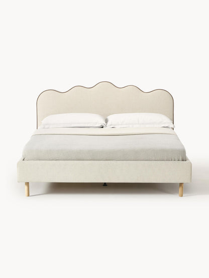 Romlisse Upholstered Bed with Wavy Headboard