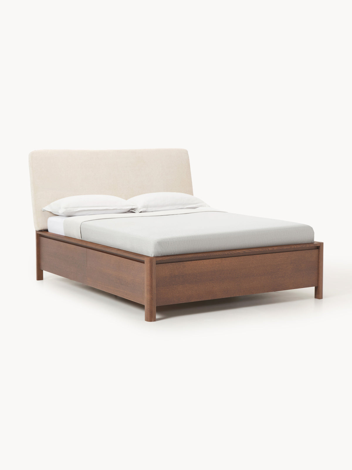 Santoro Wooden Bed with Upholstered Headboard and Drawers
