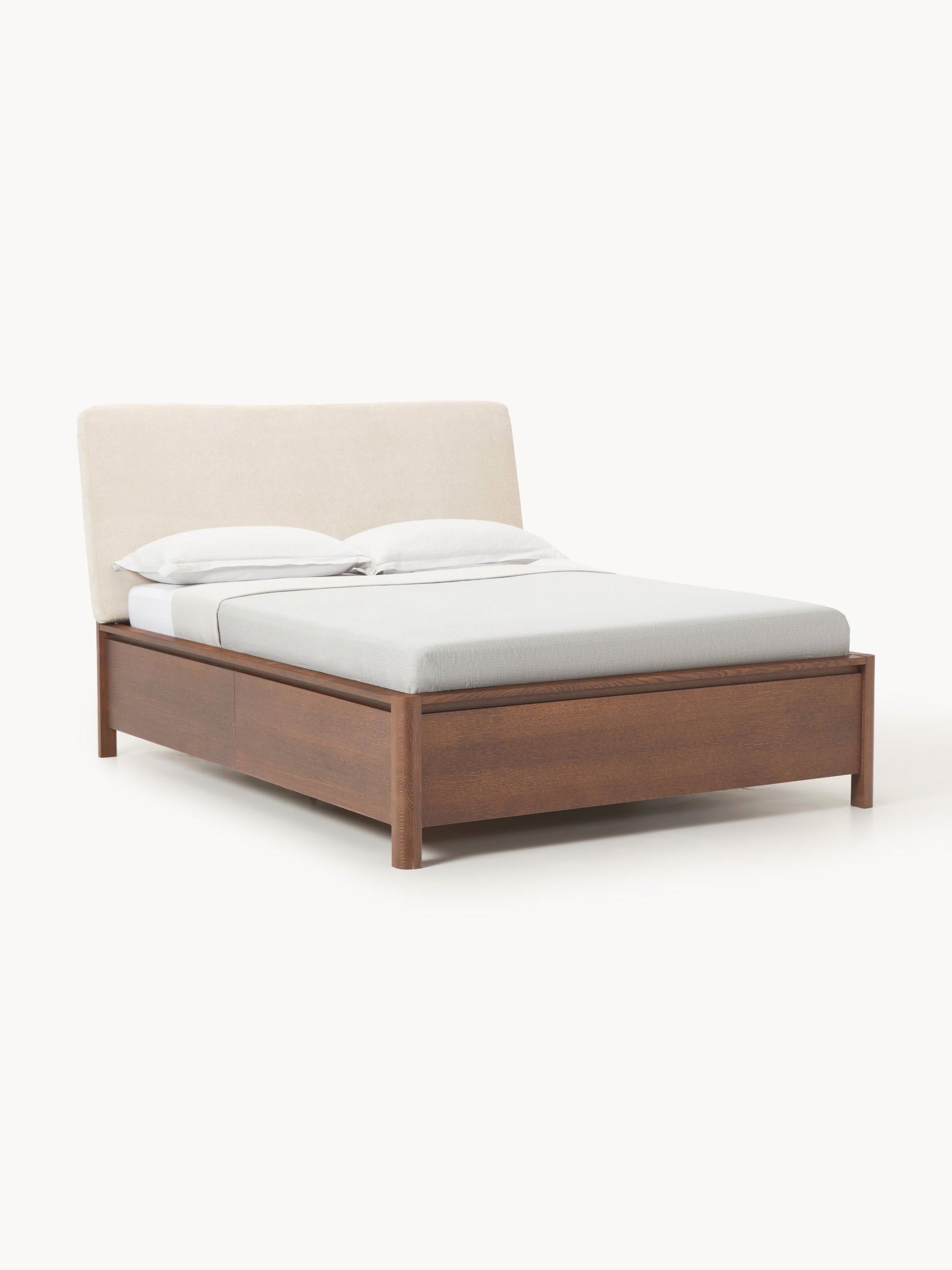 Santoro Wooden Bed with Upholstered Headboard and Drawers