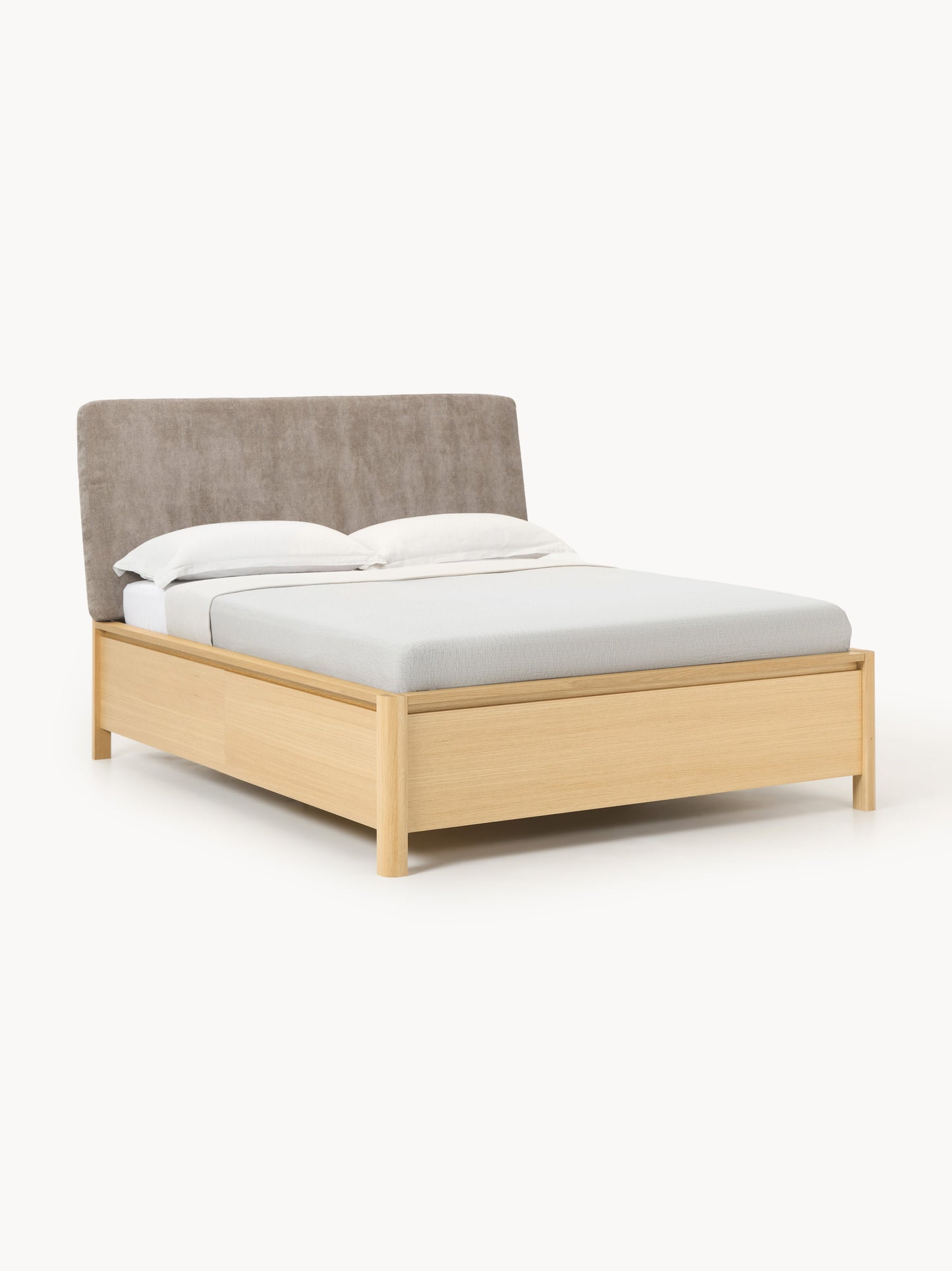 Santoro Wooden Bed with Upholstered Headboard and Drawers