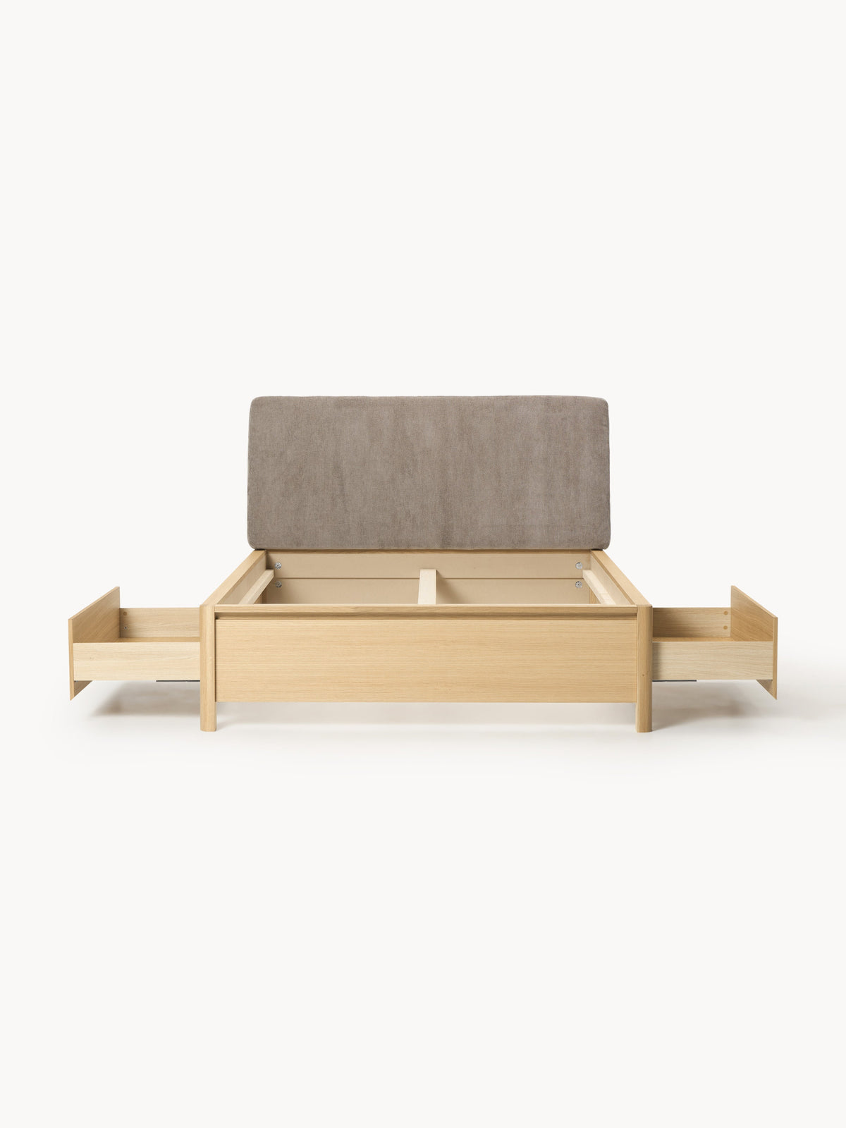 Santoro Wooden Bed with Upholstered Headboard and Drawers