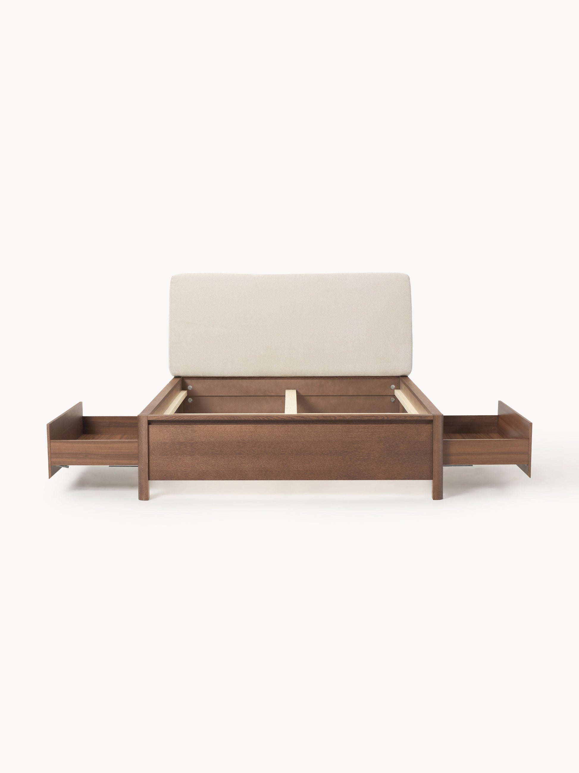 Santoro Wooden Bed with Upholstered Headboard and Drawers
