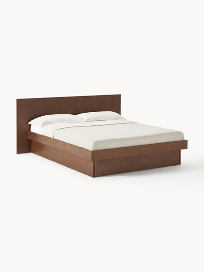 Satoure Wooden Bed with Drawers and Headboard