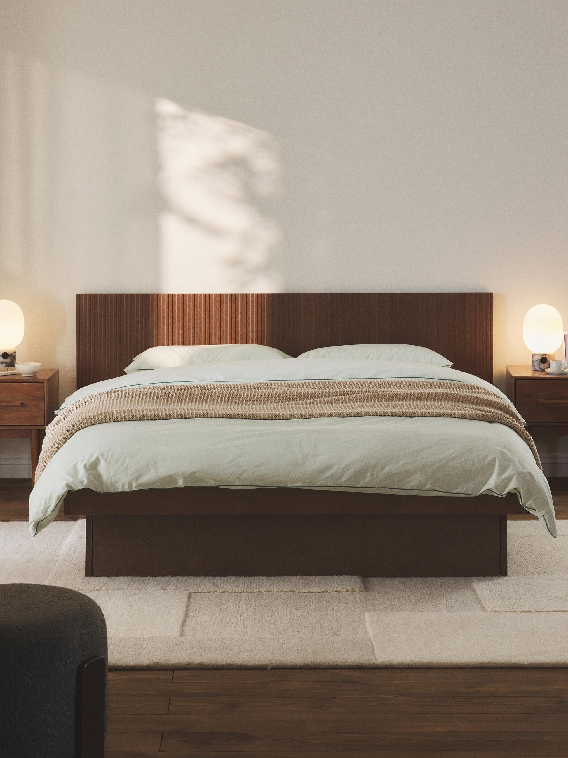 Satoure Wooden Bed with Drawers and Headboard