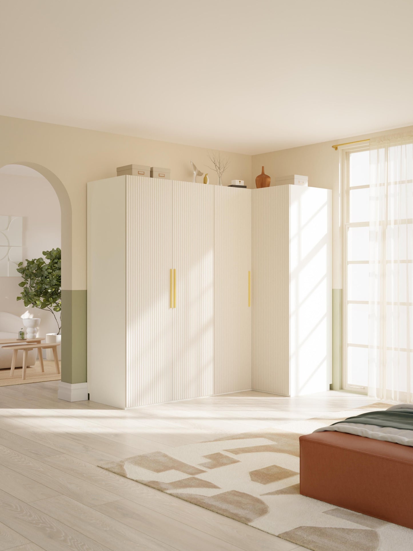 Simonilla Modular Corner Wardrobe, 215 cm Wide, in Various Sizes