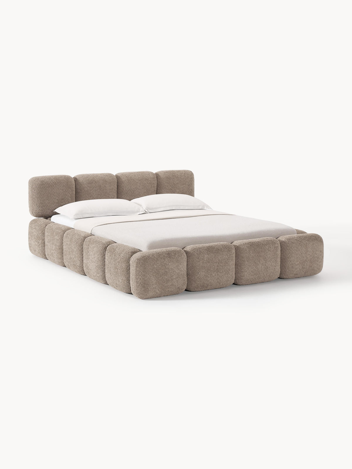Taybelle Upholstered Bed in Teddy Bouclé