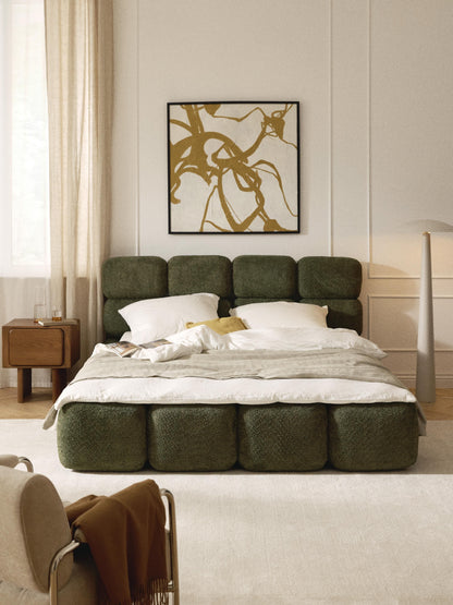 Taybelle Upholstered Bed in Teddy Bouclé