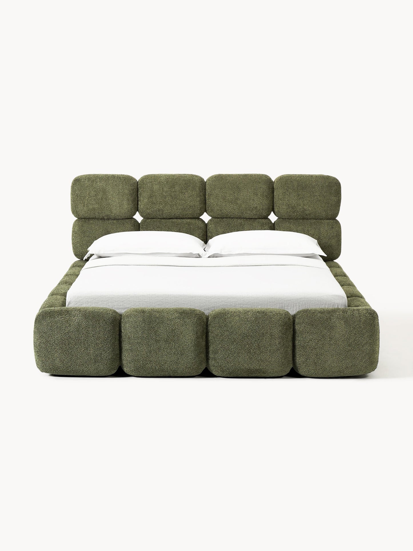 Taybelle Upholstered Bed in Teddy Bouclé