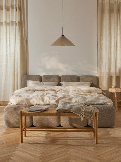 Taybelle Upholstered Bed in Teddy Bouclé