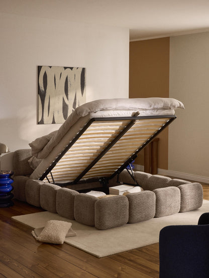 Taybelle Upholstered Teddy Bouclé Bed with Storage