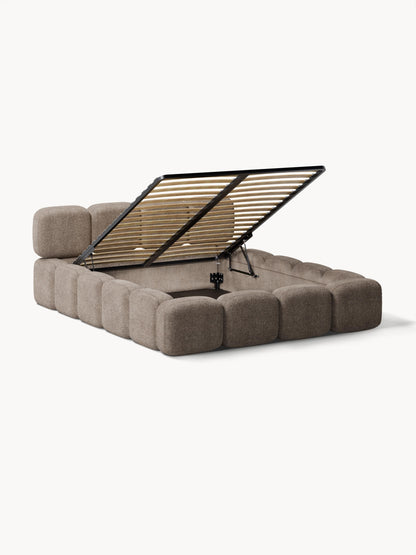 Taybelle Upholstered Teddy Bouclé Bed with Storage